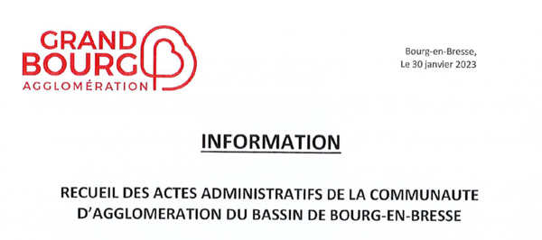 Recueil des Actes Administratifs GBA
